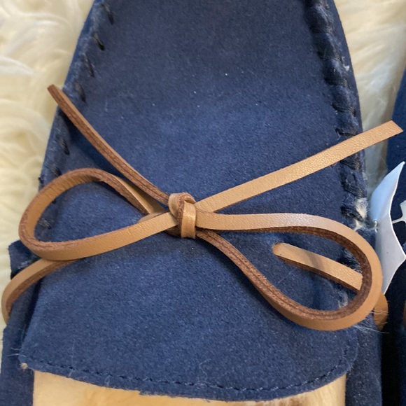 J.Crew Man Moccasin Slippers navy blue brand new with tag size 11 leather upper - Picture 13 of 16